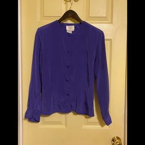 Tess Petite Lovely Purple Long Sleeve Blouse